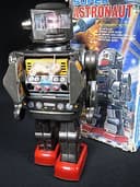 VINTAGE HORIKAWA SH JAPAN TIN B/O SPACE ROBOT ROTATE-O-MATIC SUPER ASTRONAUT TOY