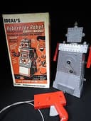 VINTAGE IDEAL’S 1950’s ROBERT the ROBOT SPACE TOY B/O & CRANK POWERED BOXED