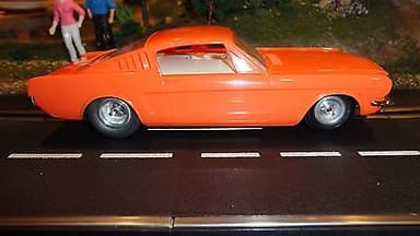 Vintage Original 1966 AMT Mustang Fastback Slot Car RTR Molded in Orange NICE !!