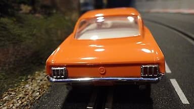 Vintage Original 1966 AMT Mustang Fastback Slot Car RTR Molded in Orange NICE !!