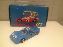 VINTAGE VERY RARE RTR COX 1/24 SLOT CAR FERRARI GT USED WITH ORIGINAL BOX